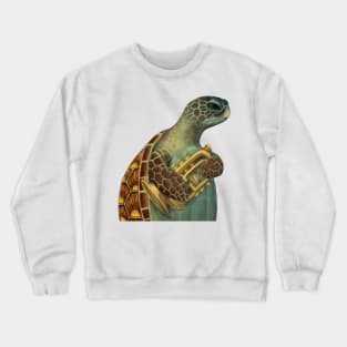 Sea Turtle Playing Trumpet Art Crewneck Sweatshirt